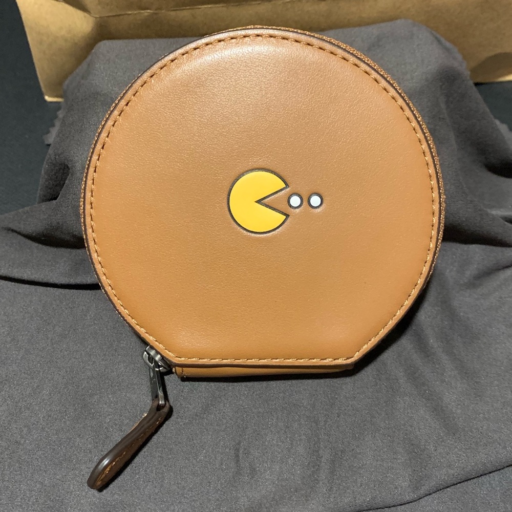 Coach x Pac-Man leather round case